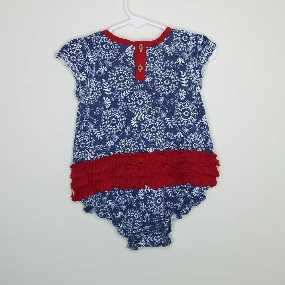 Burt's Bees Baby Flower Ruffle Romper Onepiece 6-9m